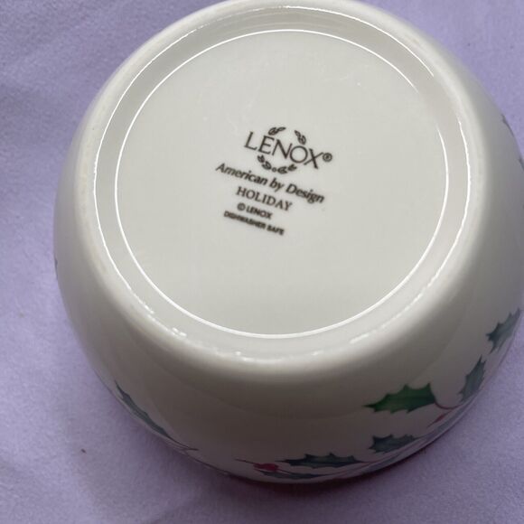 Beautiful Lenox Holiday Dimensions Cold Dip Server Bowl Gold Trim EUC - Picture 4 of 4